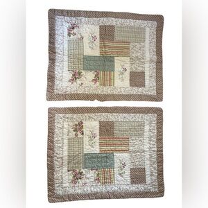 Sunham Home Rose Patchwork Embroidered‎ Pillow Shams